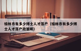 榆林市有多少博士人才落户（榆林市有多少博士人才落户政策呢）