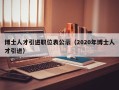 博士人才引进职位表公示（2020年博士人才引进）