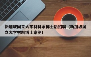 新加坡国立大学材料系博士后招聘（新加坡国立大学材料博士案例）
