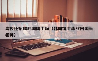 高校还招聘韩国博士吗（韩国博士毕业回国当老师）